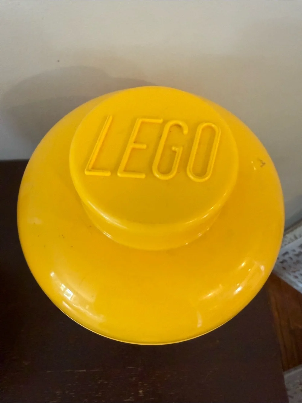 Large Lego Bright Yellow Playful Face Storage Head
